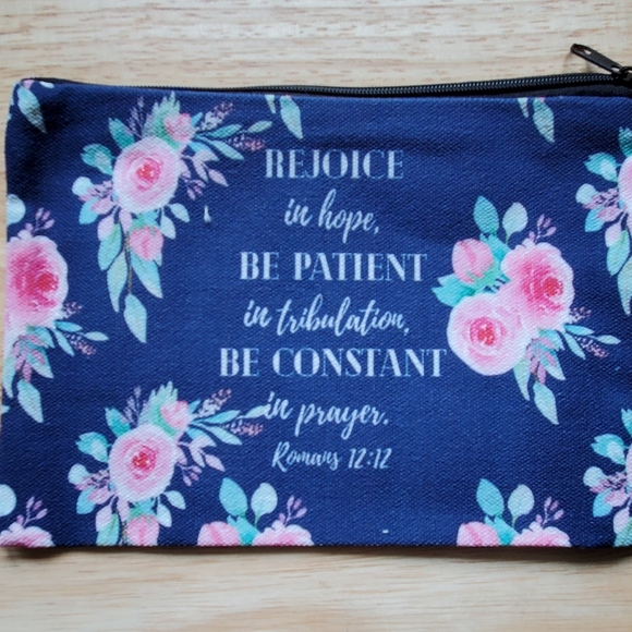 2 Bible Verse Zipper Makeup/Cosmetic Bags New - Picture 2 of 5